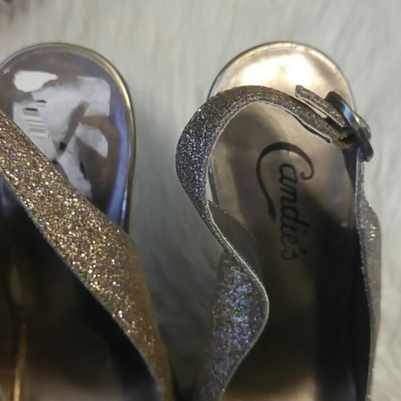Candie's rose gold glitter high heel platform slingbacks size 6.5 - Picture 7 of 7